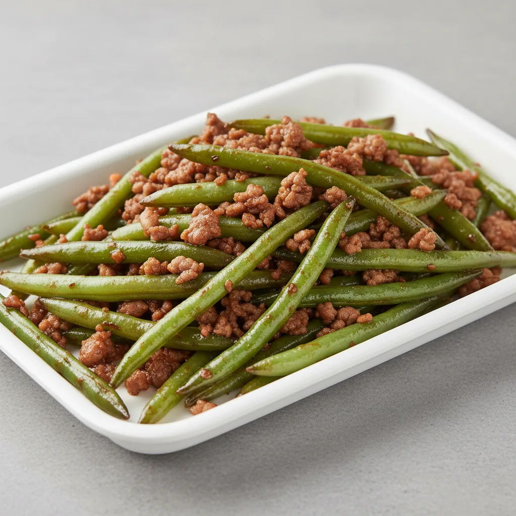 Stir-Fried Green Beans with Ground Pork Tray Stir-Fried Green Beans with Ground Pork Tray
