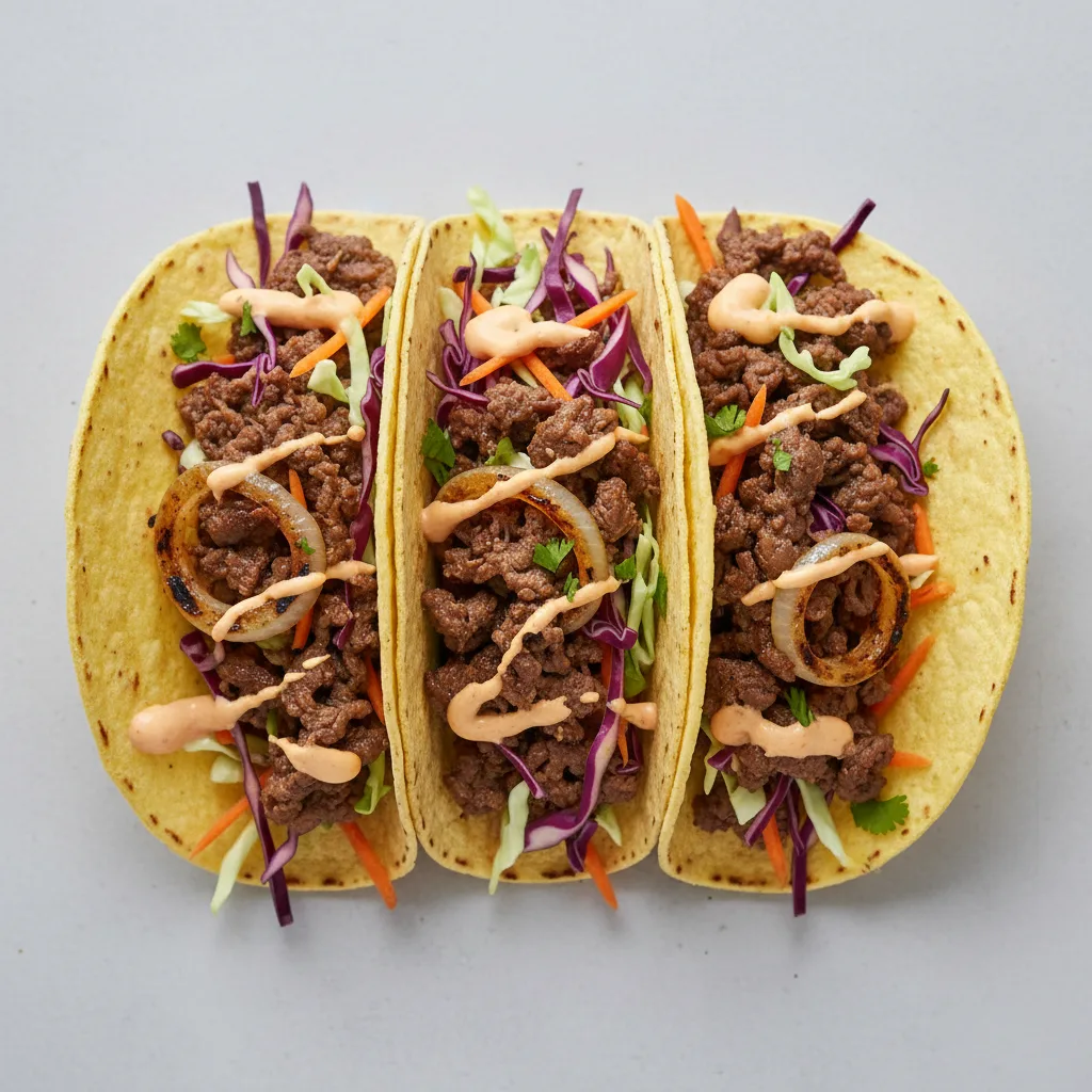 Korean Bulgogi Tacos (3 Pieces) Korean Bulgogi Tacos (3 Pieces)