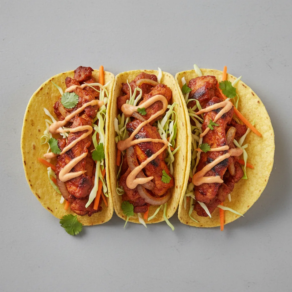 Korean Spicy Pork Tacos (3 Pieces) Korean Spicy Pork Tacos (3 Pieces)