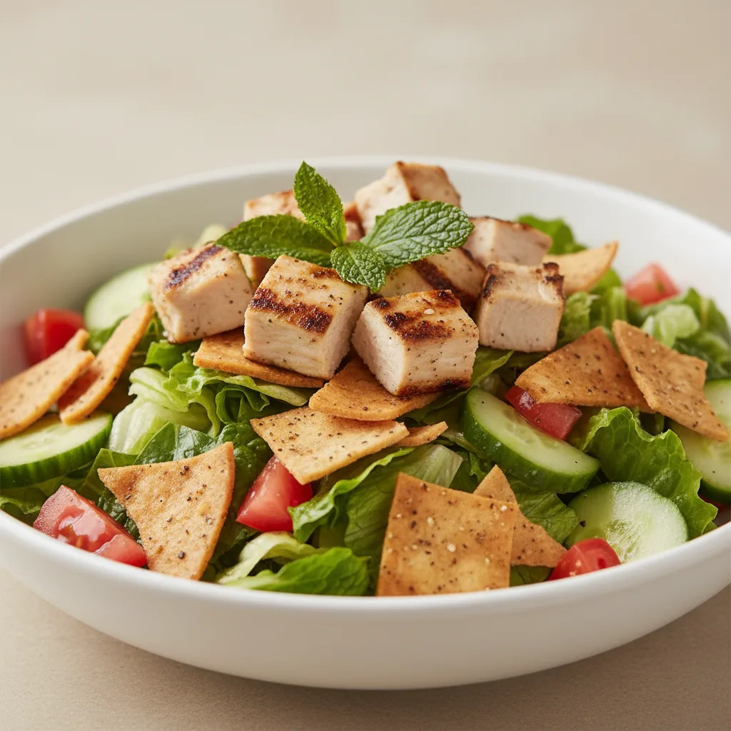 Mint Fatouch Salad with Meat Mint Fatouch Salad with Meat