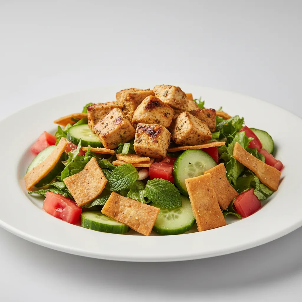 Lemon Juice Fatouch Salad with Meat Lemon Juice Fatouch Salad with Meat