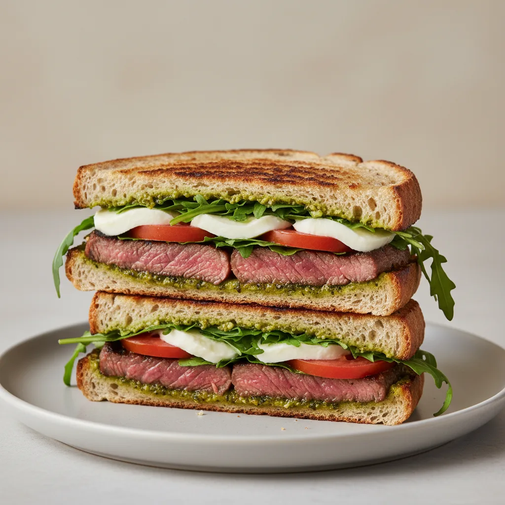 Grilled Steak and Mozzarella Panini Grilled Steak and Mozzarella Panini