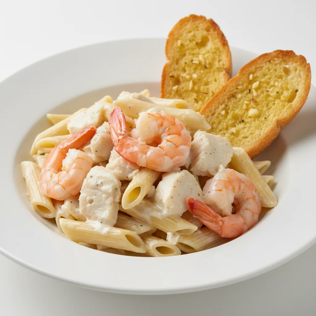 Mixed Seafood Pasta with Garlic Bread Mixed Seafood Pasta with Garlic Bread