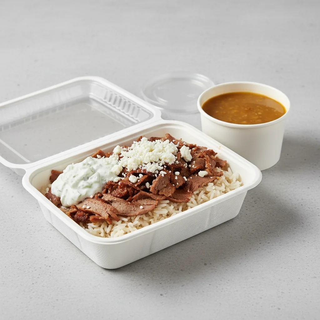 Greek Gyros with Rice Boxed Lunch Greek Gyros with Rice Boxed Lunch