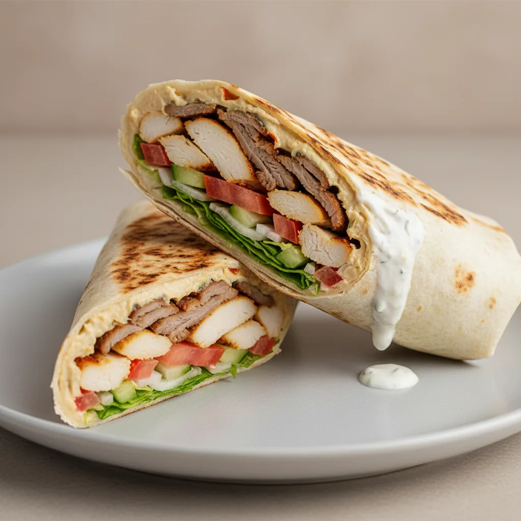 Lamb & Chicken Shawarma Wrap Lamb & Chicken Shawarma Wrap
