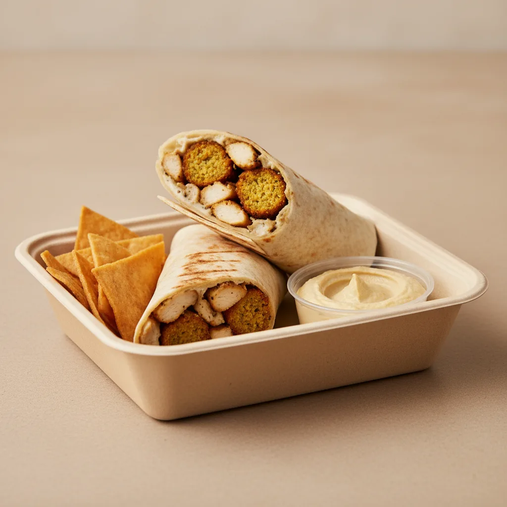 Chicken & Falafel Wrap Combo Meal Chicken & Falafel Wrap Combo Meal