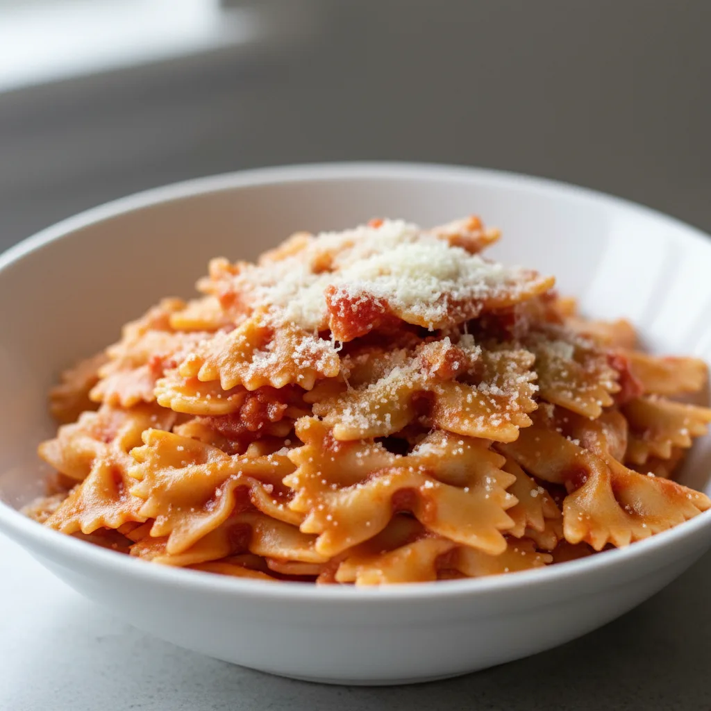 Bowtie With Marinara and Parmesan Bowtie With Marinara and Parmesan