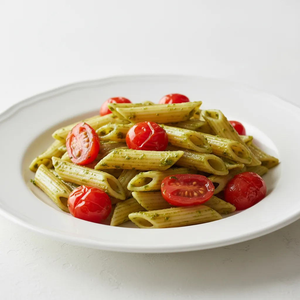 Gluten Free Penne With Pesto and Cherry Tomatoes Gluten Free Penne With Pesto and Cherry Tomatoes