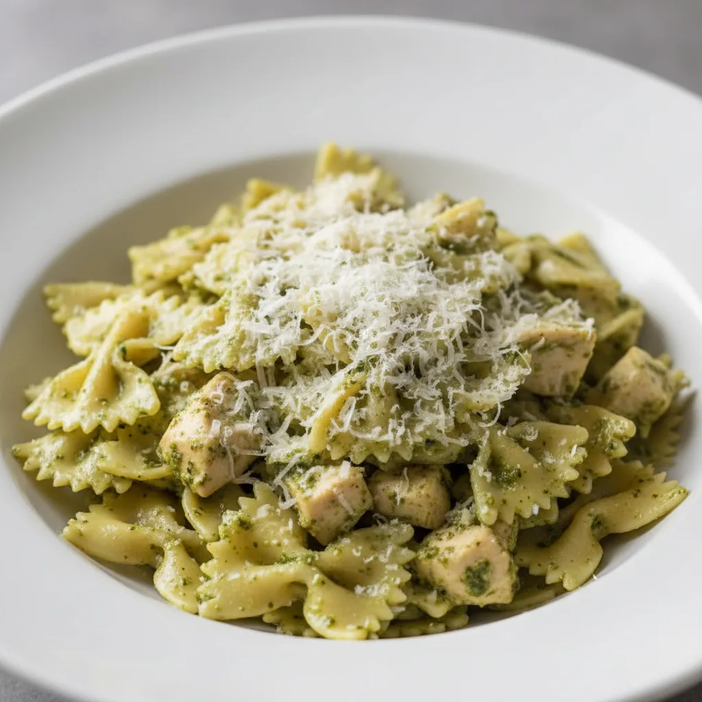Bow Tie With Chicken Pesto and Parmesan Bow Tie With Chicken Pesto and Parmesan