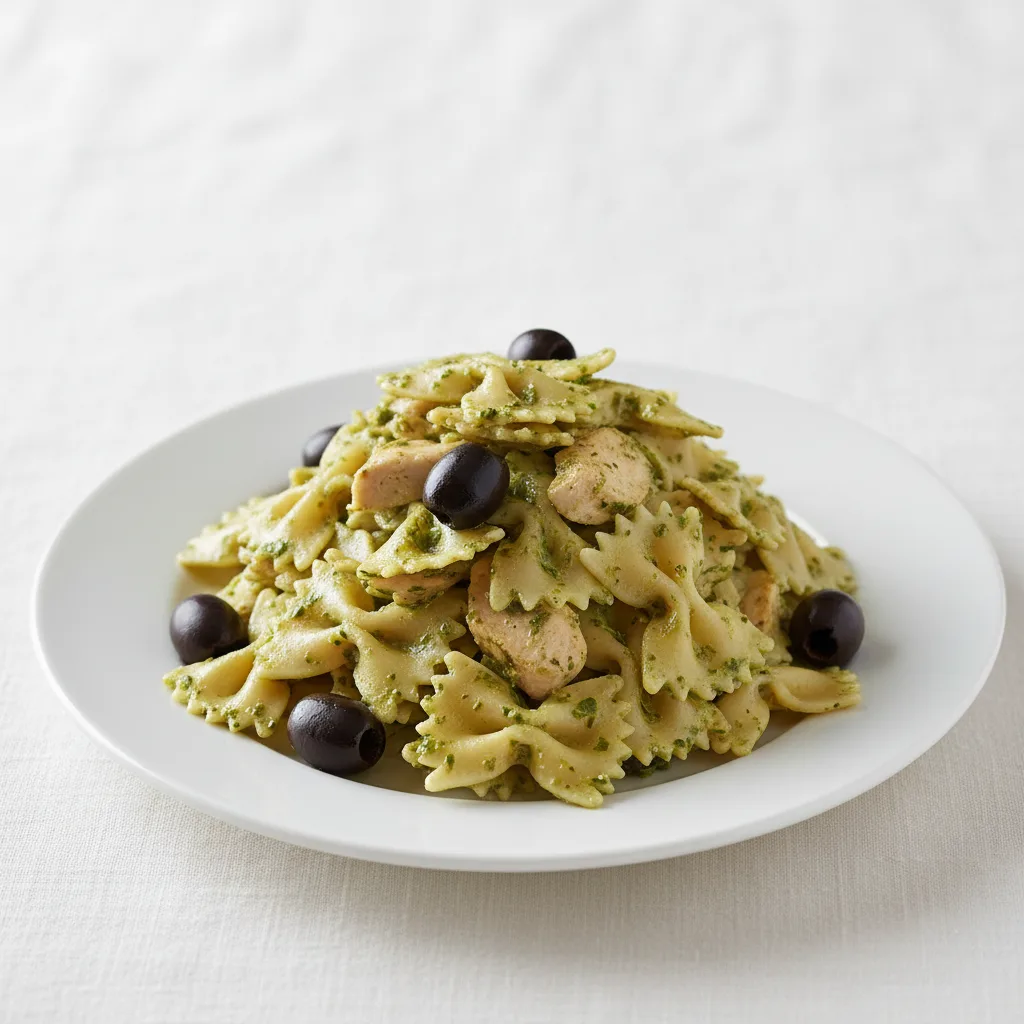 Bow Tie With Chicken Pesto and Olives Bow Tie With Chicken Pesto and Olives