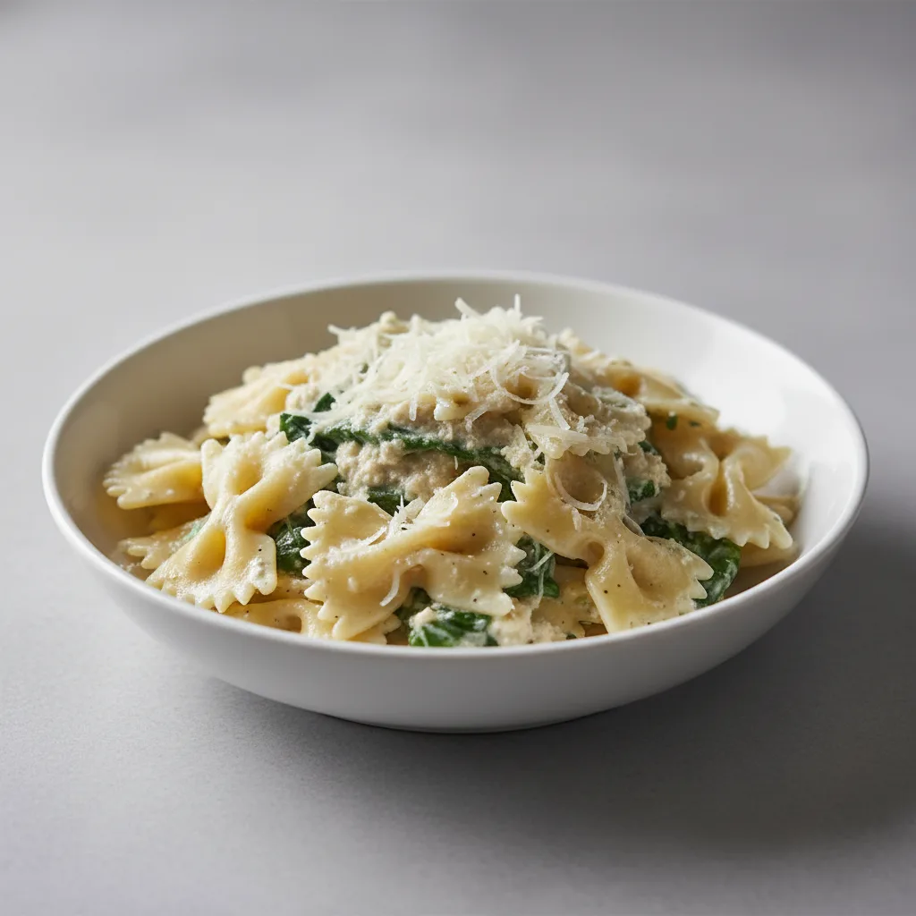 Bow Tie With Spinach Ricotta and Parmesan Bow Tie With Spinach Ricotta and Parmesan