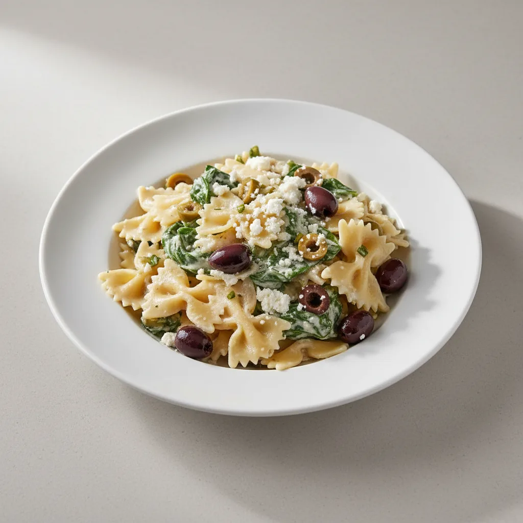 Bow Tie With Spinach Ricotta and Olives Bow Tie With Spinach Ricotta and Olives