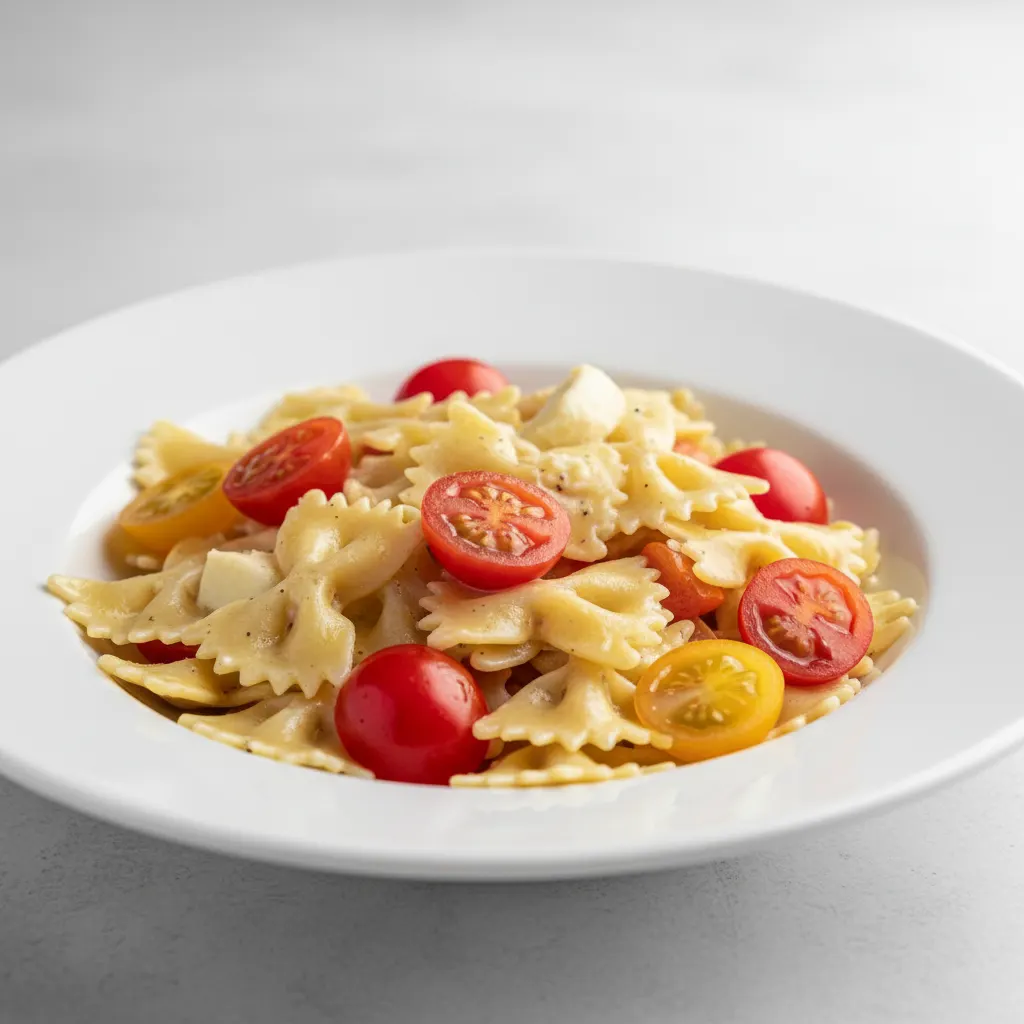 Bow Tie With Quattro Formaggi and Tomatoes Bow Tie With Quattro Formaggi and Tomatoes