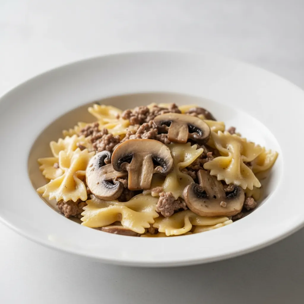 Bow Tie With Beef and Mushroom Bow Tie With Beef and Mushroom