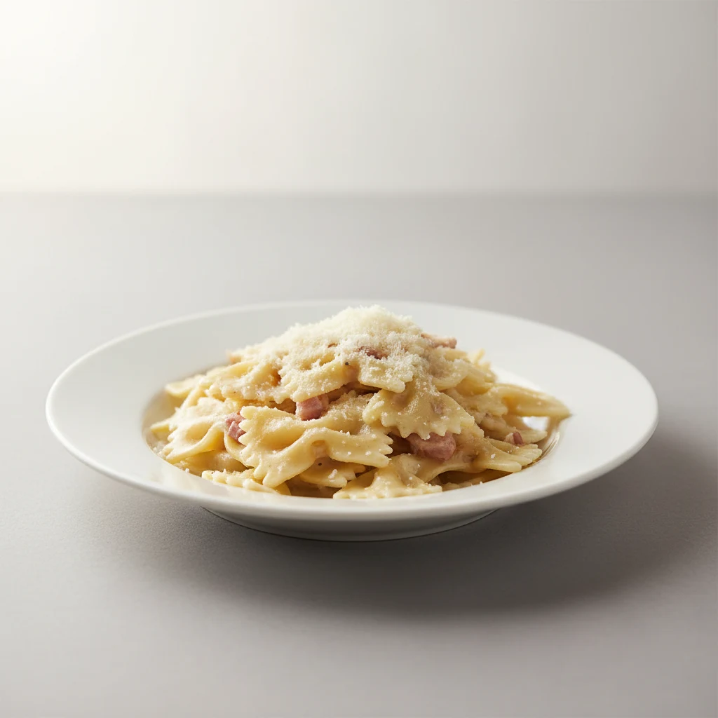 Bow Tie With Carbonara and Parmesan Bow Tie With Carbonara and Parmesan