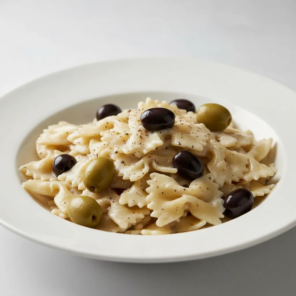 Bow Tie With Carbonara and Olives Bow Tie With Carbonara and Olives