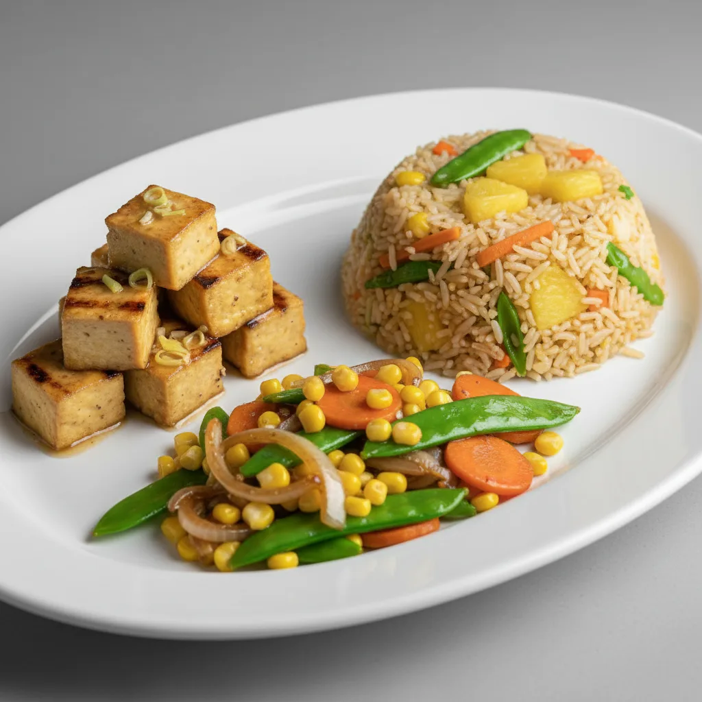 Vegan Lemongrass Tofu, Pineapple Thai Fried Rice, Thai Vegetable Stir Fry Vegan Lemongrass Tofu, Pineapple Thai Fried Rice, Thai Vegetable Stir Fry