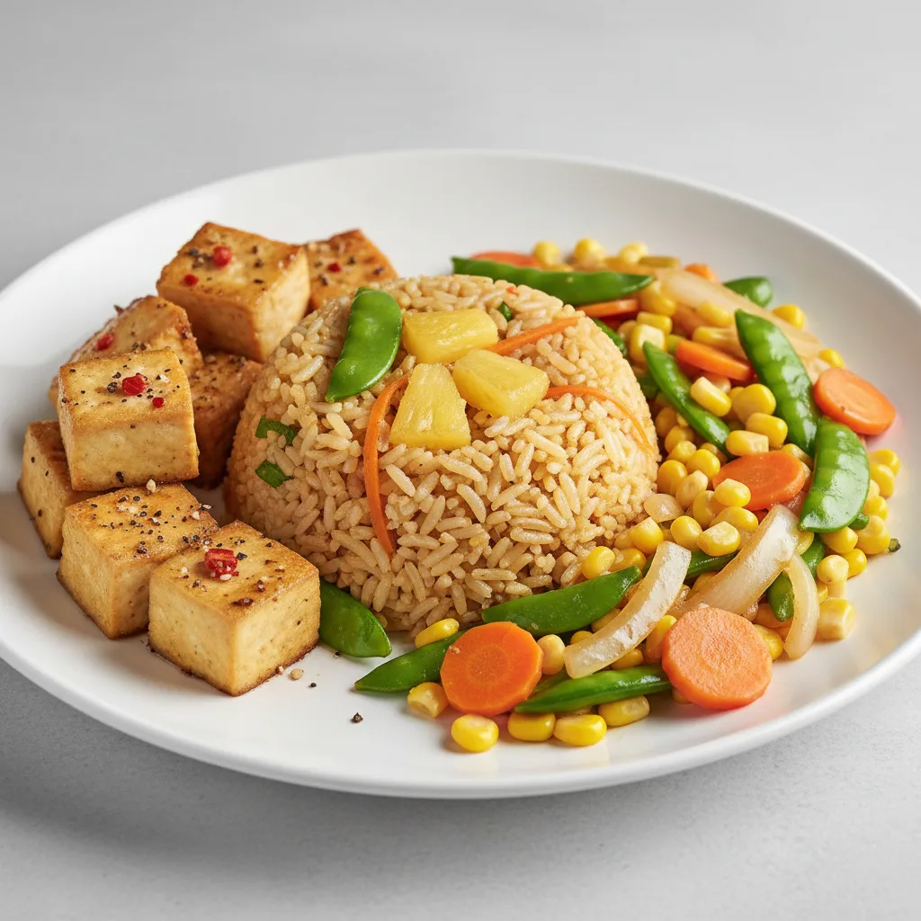 Vegan Chili Lime Tofu, Pineapple Thai Fried Rice, Thai Vegetable Stir Fry Vegan Chili Lime Tofu, Pineapple Thai Fried Rice, Thai Vegetable Stir Fry