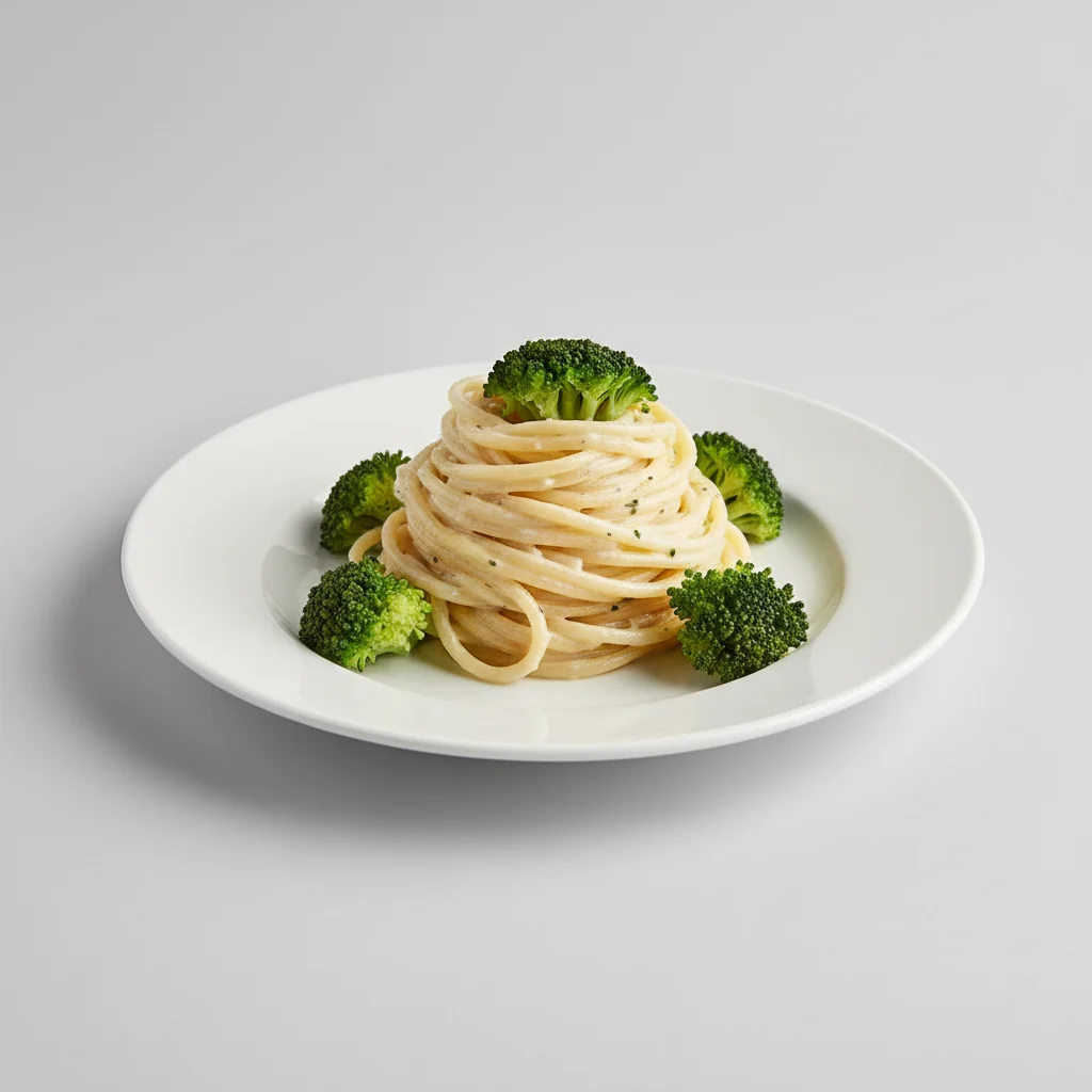 Spaghetti With Alfredo and Broccoli Spaghetti With Alfredo and Broccoli