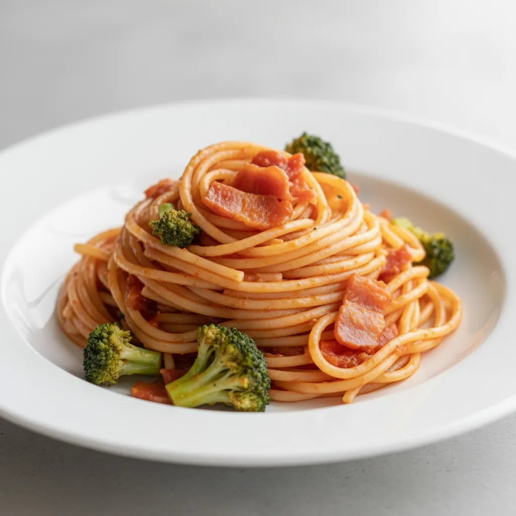 Spaghetti With Amatriciana and Broccoli Spaghetti With Amatriciana and Broccoli