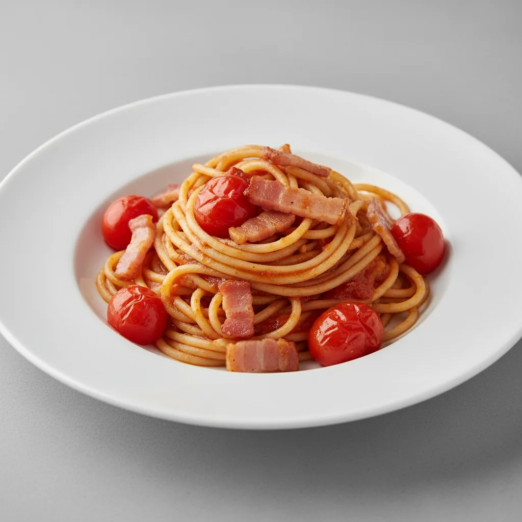 Spaghetti With Amatriciana and Tomatoes Spaghetti With Amatriciana and Tomatoes