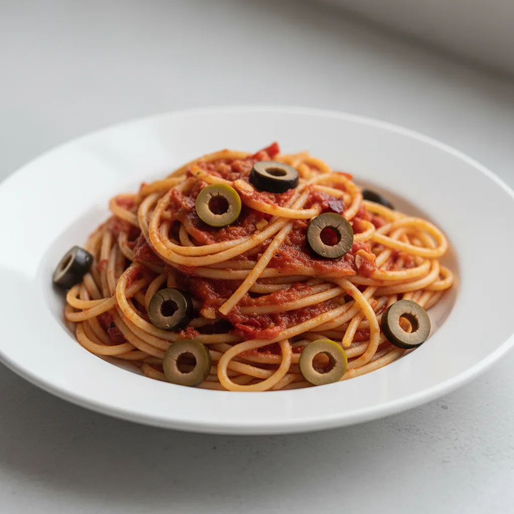Spaghetti With Arrabiata and Olives Spaghetti With Arrabiata and Olives