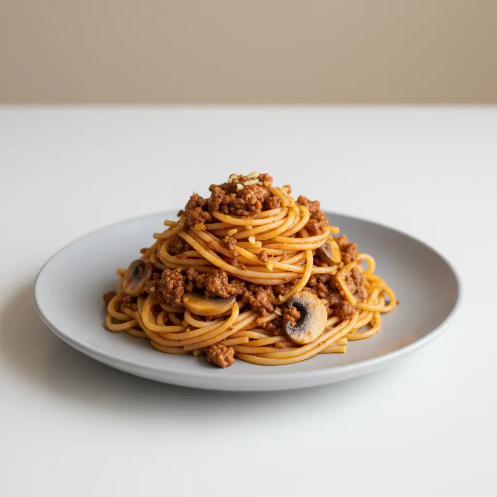 Spaghetti With Beef and Mushroom Spaghetti With Beef and Mushroom
