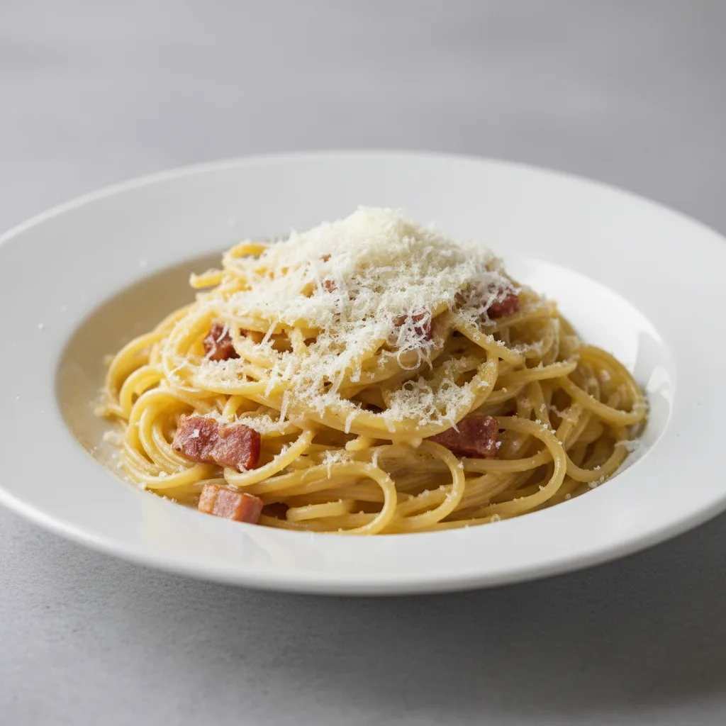 Spaghetti With Carbonara and Parmesan Spaghetti With Carbonara and Parmesan