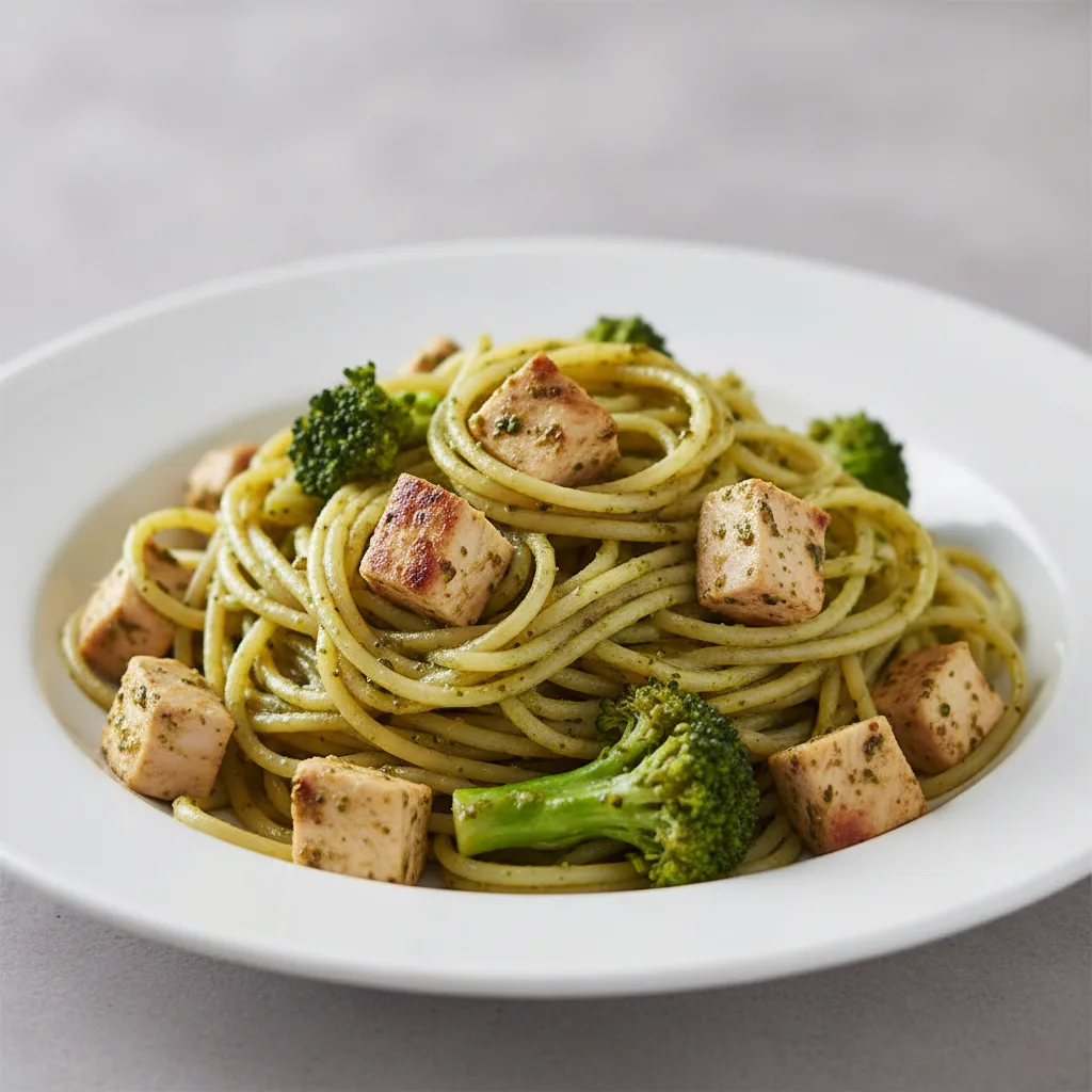 Spaghetti With Chicken Pesto and Broccoli Spaghetti With Chicken Pesto and Broccoli