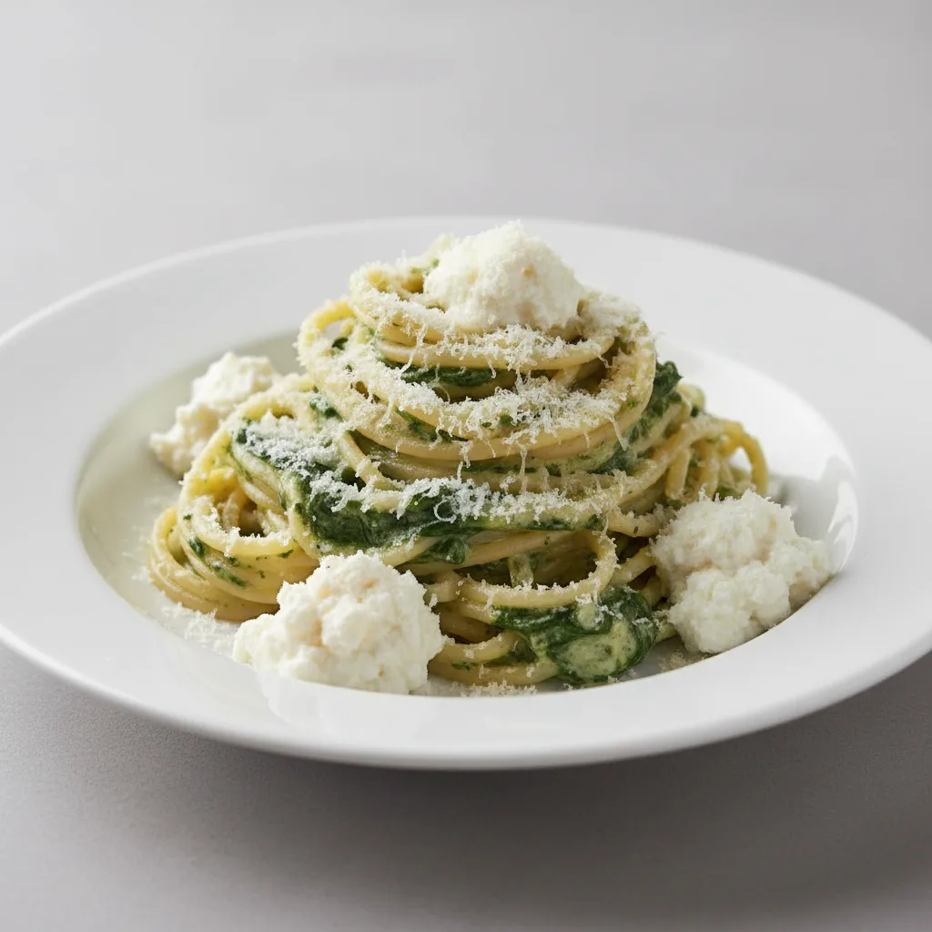 Spaghetti With Spinach Ricotta and Parmesan Spaghetti With Spinach Ricotta and Parmesan