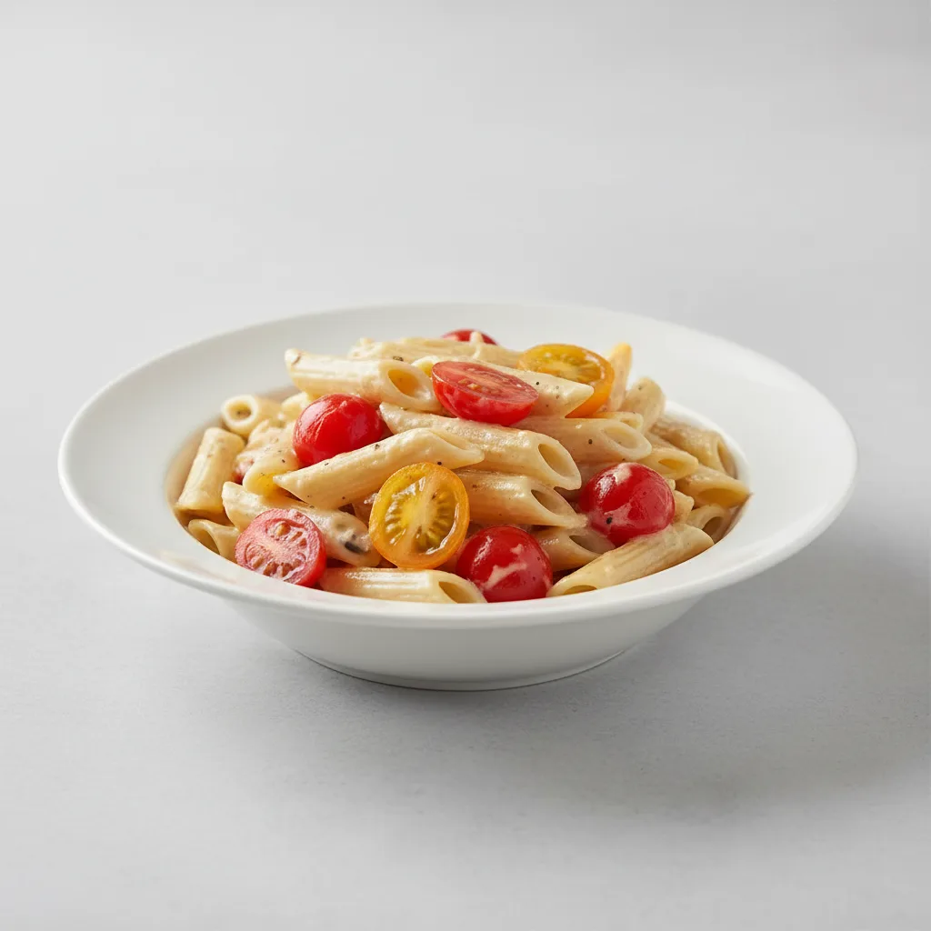 Gluten Free Penne With Alfredo and Cherry Tomatoes Gluten Free Penne With Alfredo and Cherry Tomatoes