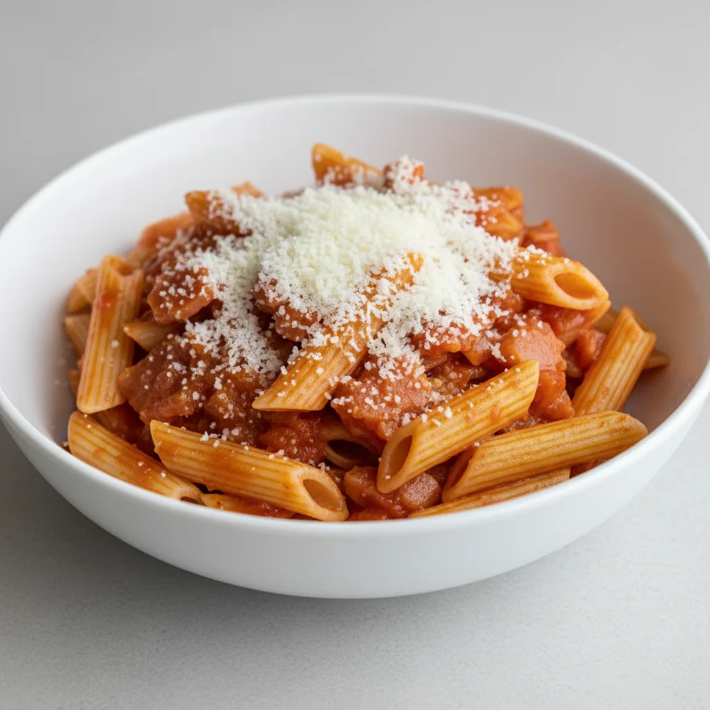 Gluten Free Penne With Amatriciana and Parmesan Gluten Free Penne With Amatriciana and Parmesan