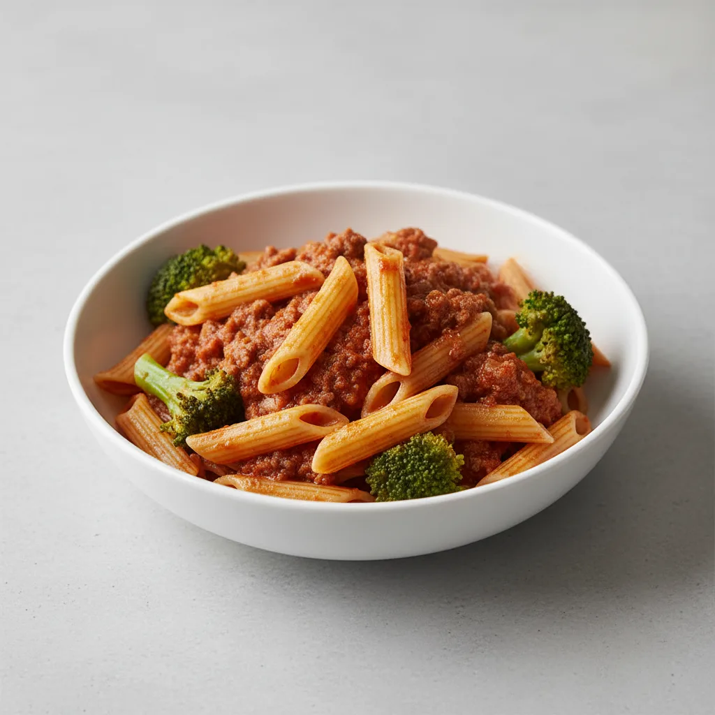 Gluten Free Penne With Bolognese and Broccoli Gluten Free Penne With Bolognese and Broccoli