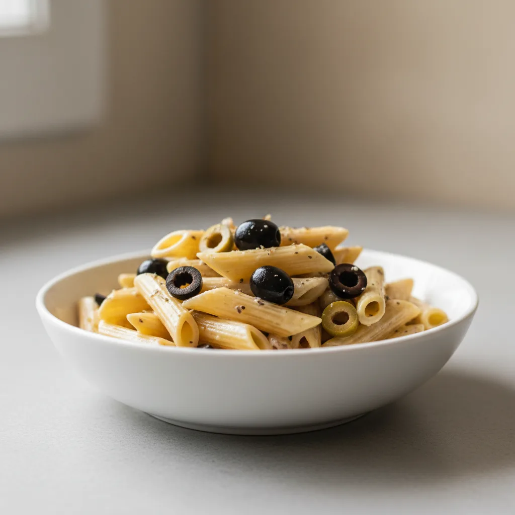 Gluten Free Penne With Carbonara and Olives Gluten Free Penne With Carbonara and Olives