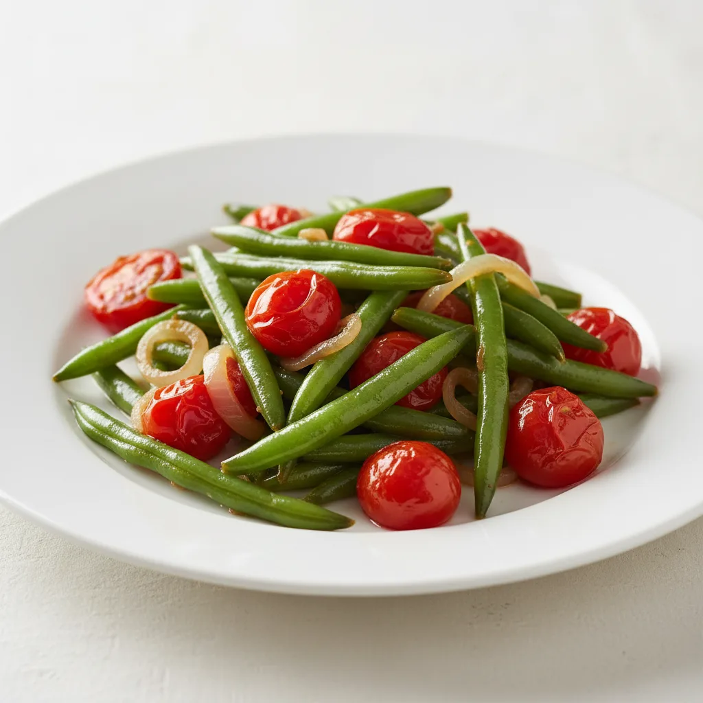 Haricot Vert with Cherry Tomatoes and Shallots