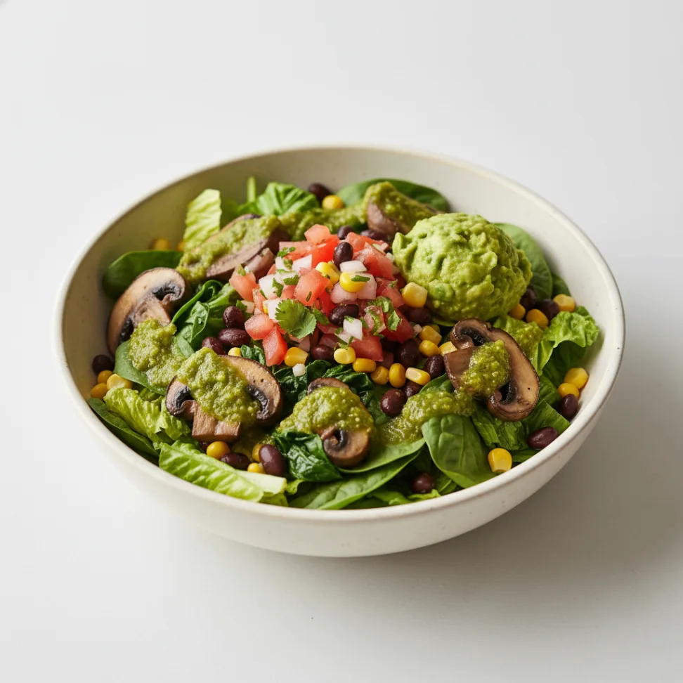 Mushroom and Spinach Salad Bowl
