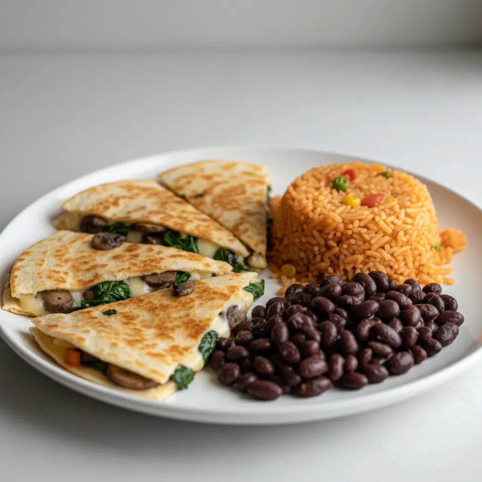 Mushroom and Spinach Quesadilla Meal