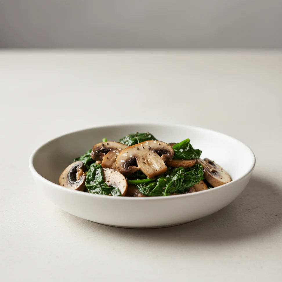 Vegan Sauteed Mushrooms & Spinach