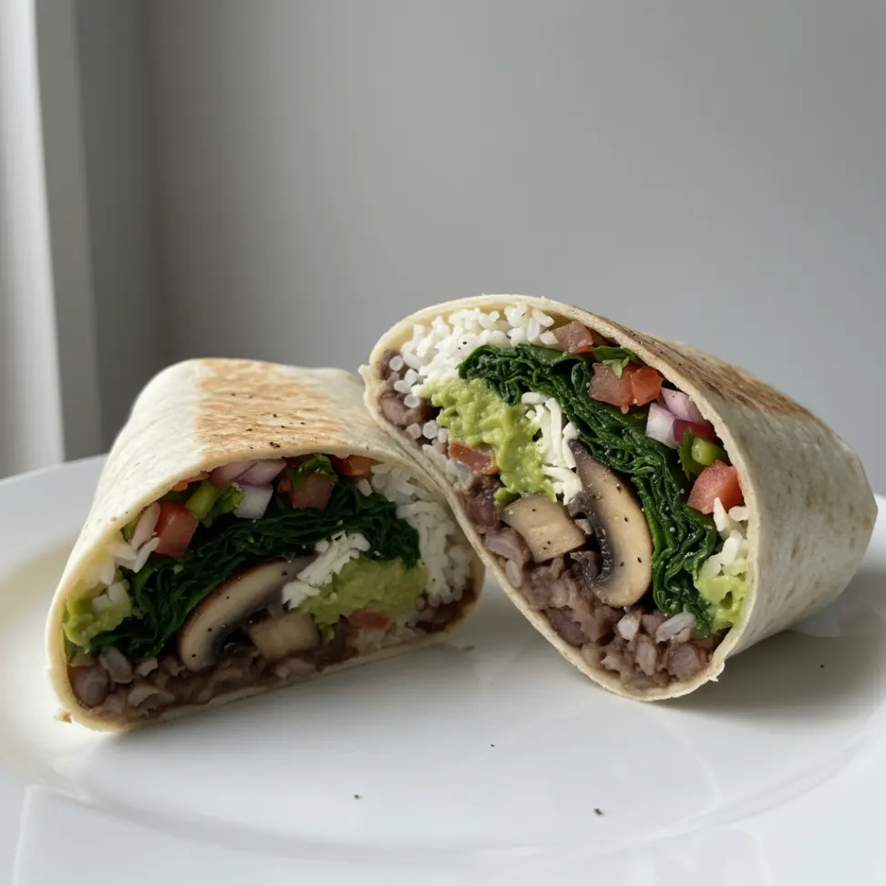 Mushroom and Spinach Burrito