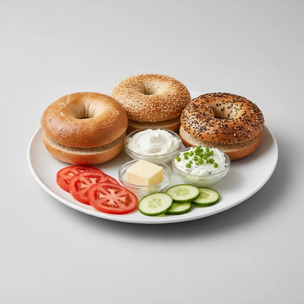 Sourdough Bagels and Schmears - Sourdough Bagels, Plain, Scallion Cream Cheese