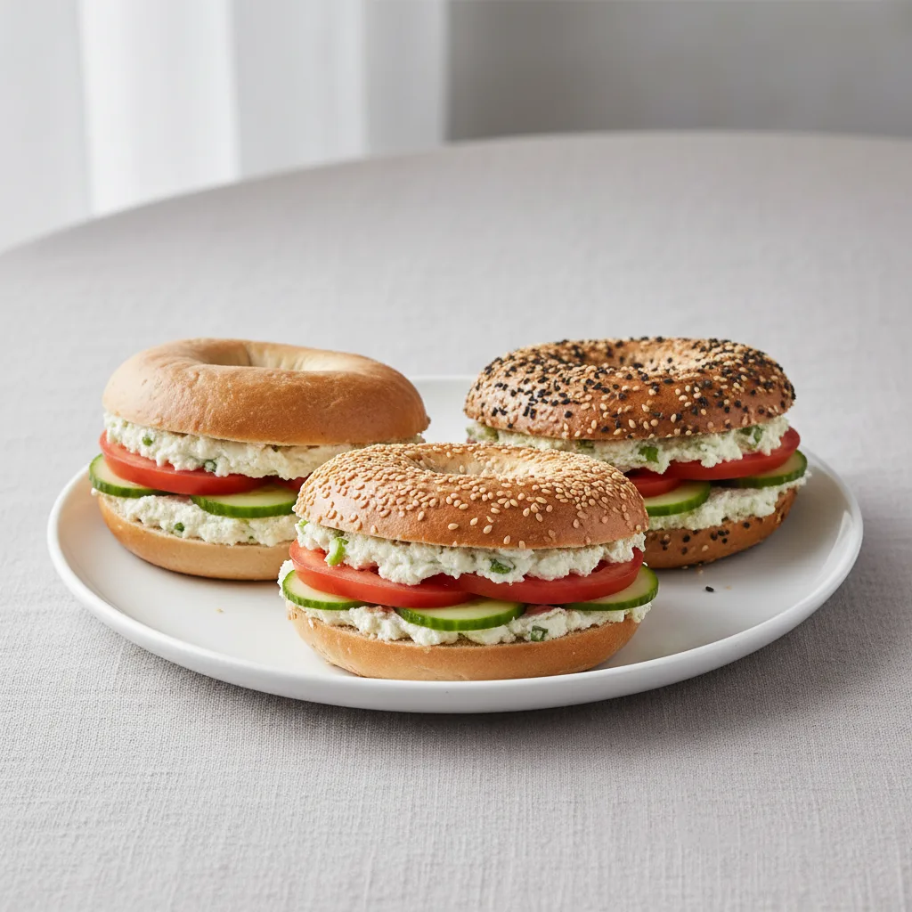 Sourdough Bagels and Vegan Schmears - Bagels and Vegan Tofu Cream Cheeses