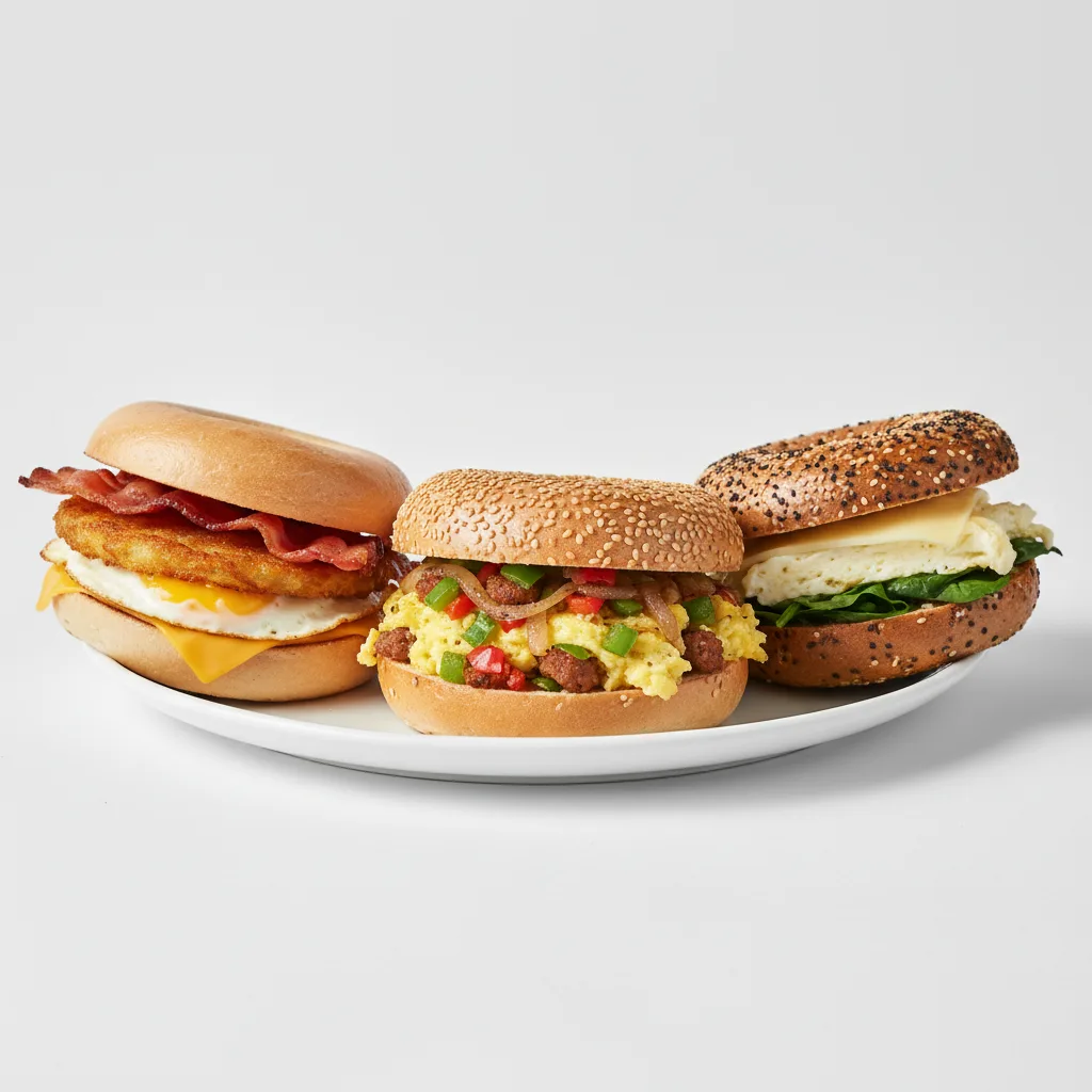 Breakfast Bagel Sandwich Platter - Latke BEC, Mulberry, Lexington