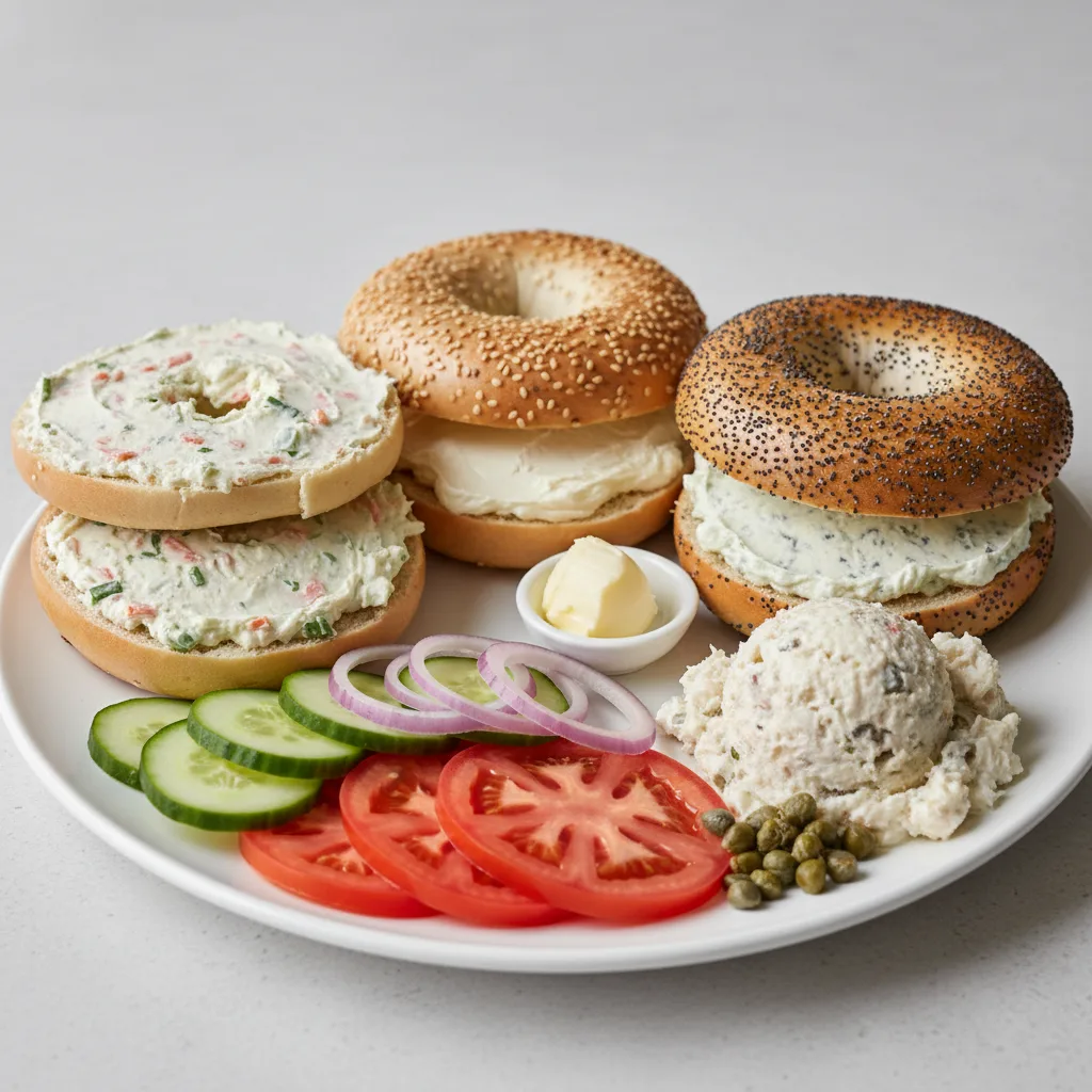 Whitefish Traditional Breakfast Bagel - Plain and Vegetable Cream Cheese