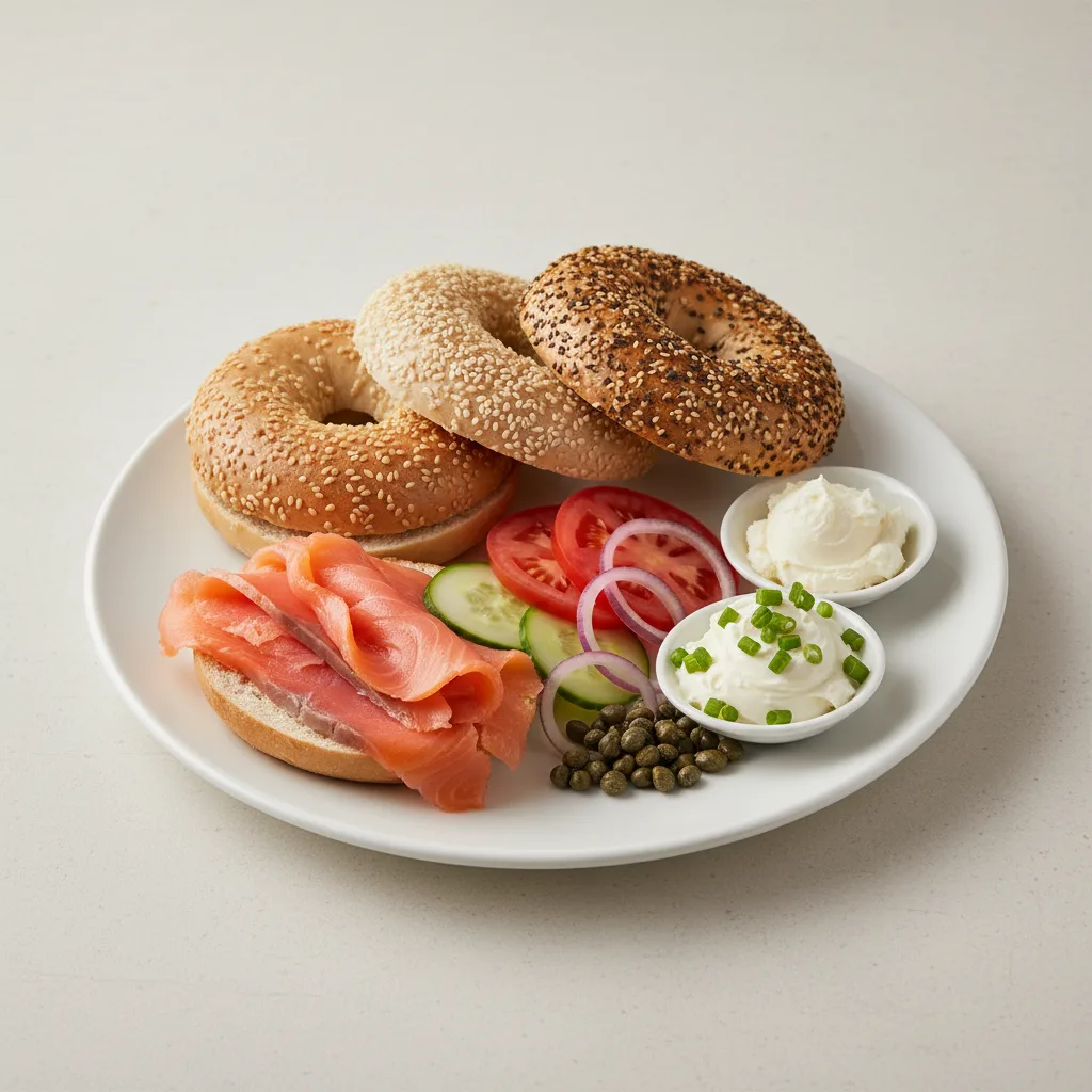 Nova Scotia Salmon Breakfast - Bagels, Plain and Scallion Cream Cheese