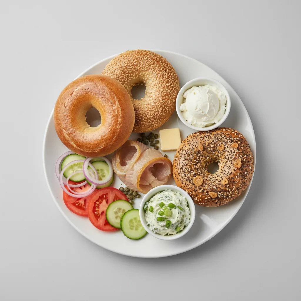 Sable Traditional Breakfast - Bagels, Plain and Scallion Cream Cheese