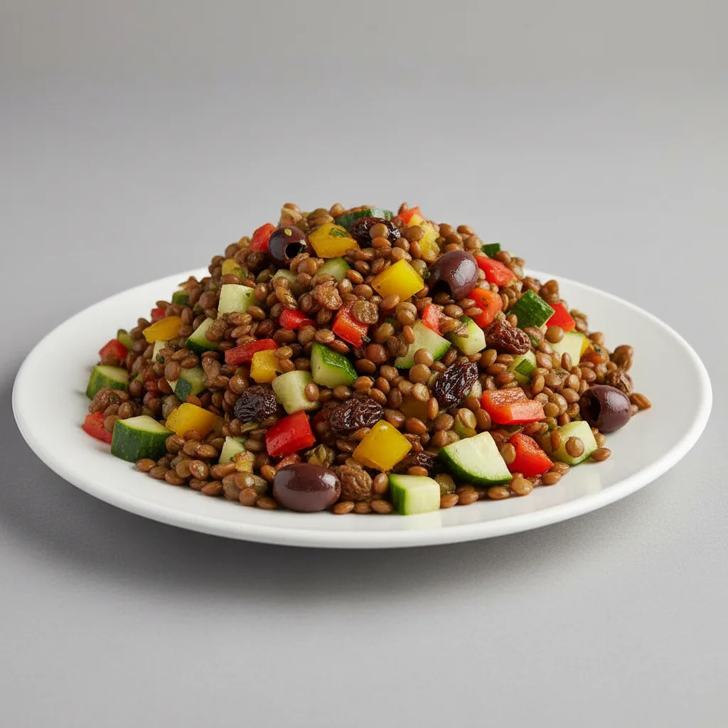 Meal Salad — Lentil Salad With Veggies, Olives and Raisins (large) Meal Salad — Lentil Salad With Veggies, Olives and Raisins (large)