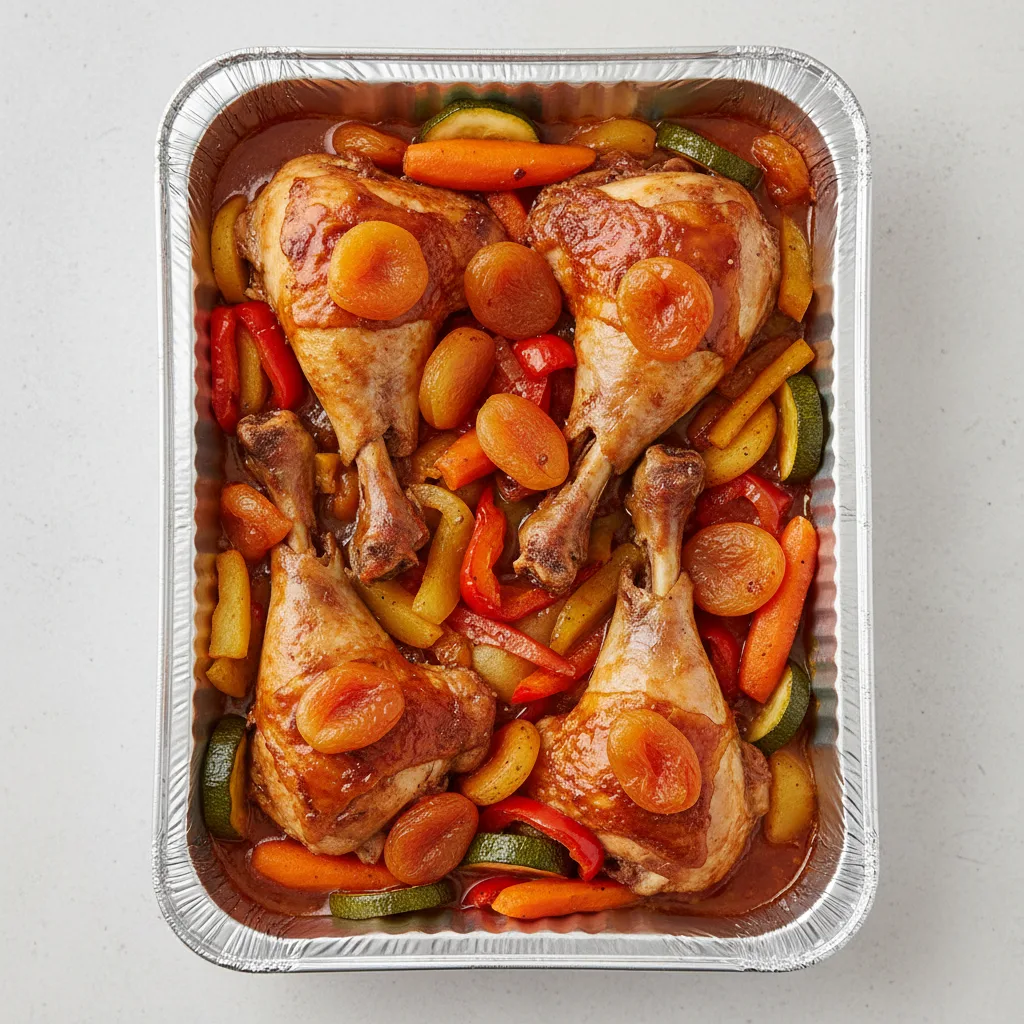 Tagine — Chicken With Mixed Veggies and Apricot Sauce (half Pan) Tagine — Chicken With Mixed Veggies and Apricot Sauce (half Pan)