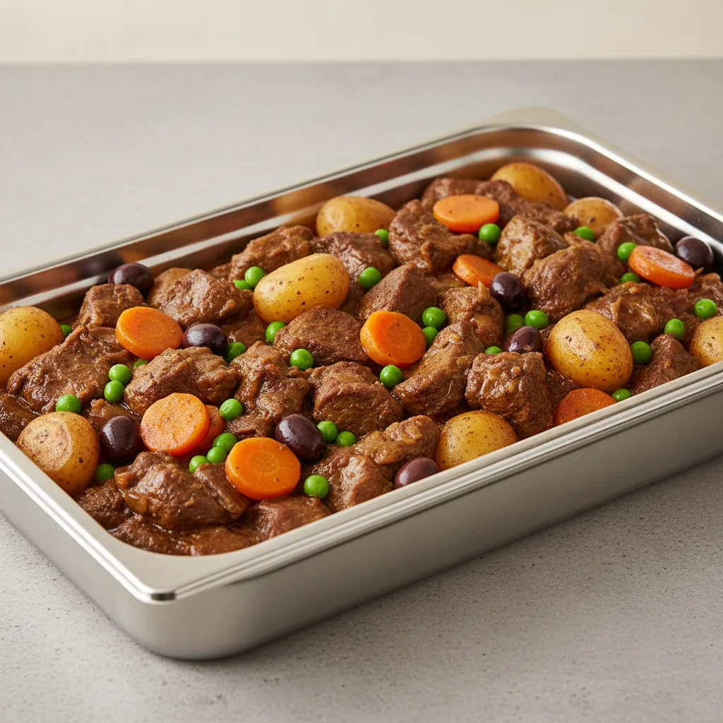 Tagine — Lamb With Black Olives, Peas, Carrots, Potatoes (full Pan) Tagine — Lamb With Black Olives, Peas, Carrots, Potatoes (full Pan)