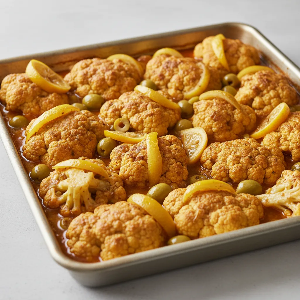 Tagine — Cauliflower With Preserved Lemons and Green Olives (half Pan) Tagine — Cauliflower With Preserved Lemons and Green Olives (half Pan)