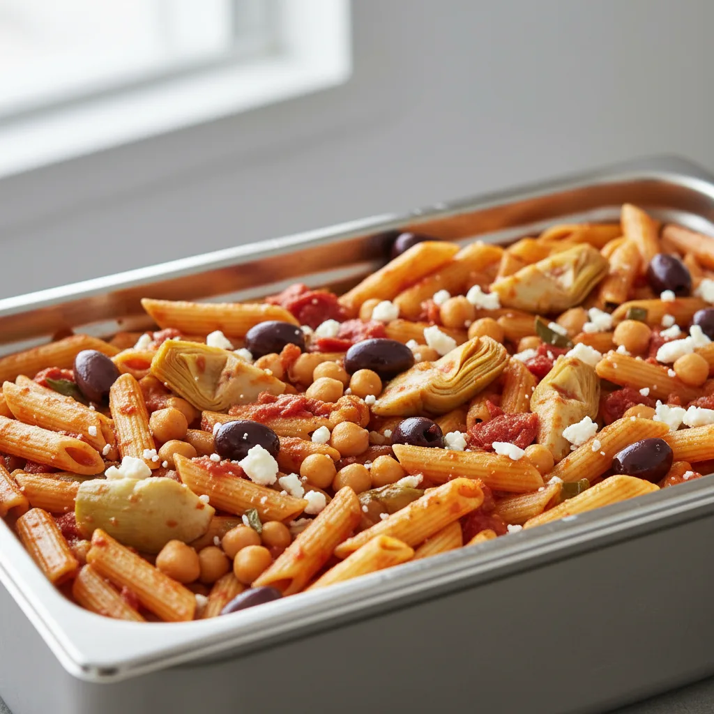 Aneesa's Mediterranean Pasta — Vegetarian (half Pan) Aneesa's Mediterranean Pasta — Vegetarian (half Pan)